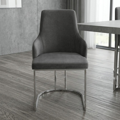 Groue Polster Metallstull Luxuriéis Iesszëmmer Sëtzstill Kichen Miwwelen