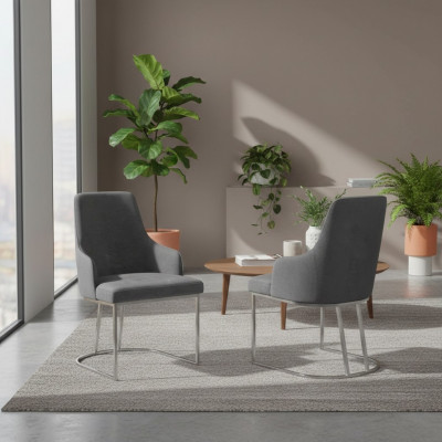 Modern Gro 6x Stull Metall Iesszëmmerstull Designer Miwwelen Luxus Still
