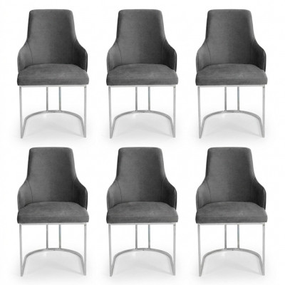 Modern Gro 6x Stull Metall Iesszëmmerstull Designer Miwwelen Luxus Still