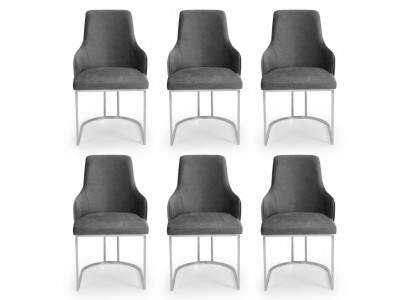 Modern Gro 6x Stull Metall Iesszëmmerstull Designer Miwwelen Luxus Still