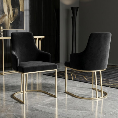 Luxus 6x Still Schwaarz Iesszëmmerstull Designer Miwwelen Modern Still Nei
