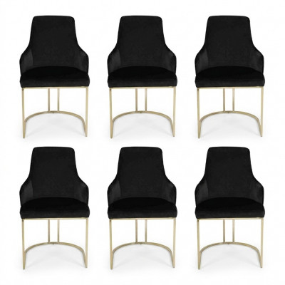 Luxus 6x Still Schwaarz Iesszëmmerstull Designer Miwwelen Modern Still Nei