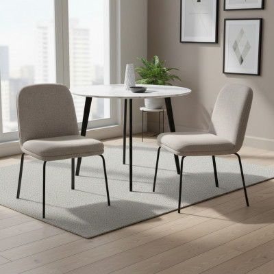 Modern wäisst Stullset Luxus Iesszëmmerstill Designer Miwwelen 2-Stéck.