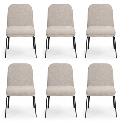 Grupp Garnitur Stull 6x Stull Set Textil Polster Sëtz Edelstol Iesszëmmer Nei