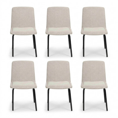Garnitur Metall Lehn Polster Wäiss Stull Esszëmmer Textil Set 6x Sesselen Stull