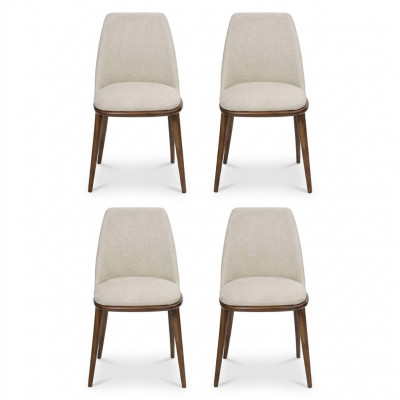 Wäiss Stillset Designer 4x Kichenstillen Luxus Sëtzmiwwelen Holzgestell