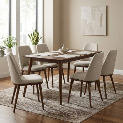 Modern Iesszëmmer Wäiss 6x Still Holz Miwwelen Still Luxus Design Ariichtung