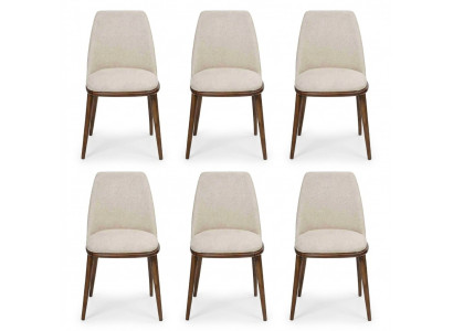 Modern Iesszëmmer Wäiss 6x Still Holz Miwwelen Still Luxus Design Ariichtung