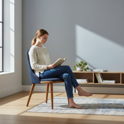 Modern Iesszëmmer Blo Still Designer Polster Sëtzer Kichen Miwwelen Nei