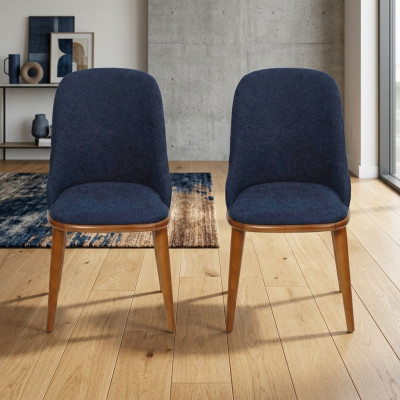 Stilvoll Blaup Esszëmmer Still Designer Ariichtung Stull-Set Miwwelen