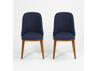 Stilvoll Blaup Esszëmmer Still Designer Ariichtung Stull-Set Miwwelen
