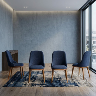 Stilvoll blo Iesszëmmerstonge Designer Holzkader Modern Kichenstull