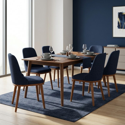 Luxus Iesszëmmer Blo 6x Still Holz Miwwelen Still Stilvoll Design Ariichtung