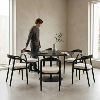 Stilvoll Edelstahl 6x Stillen Iesszëmmer Schwaarz Modern Stull Designer Metall