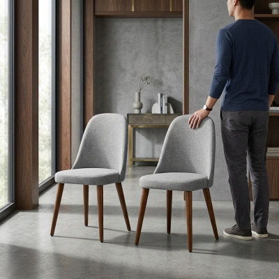 Stull Designer Holsstull Iesszëmmerstull Luxus Holz Neit Miwwel 2x Still Neit