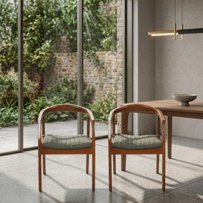 Moderne Still Braun Design Wunnzëmmer Iesszëmmer Holz 4x Still Polster Nei
