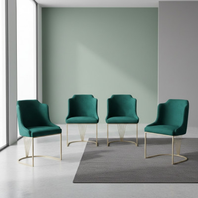 Designer grénge Iesszëmmerstull 4x Still Luxus Eensäizer Moderne Iesszëmmer.