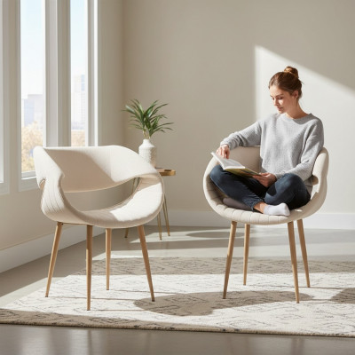 Modern 2x Still Polsterstull Luxus Fautteuil Lehnstull Iesszëmmer Wunnzëmmer Nei