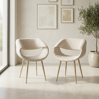 Modern 2x Still Polsterstull Luxus Fautteuil Lehnstull Iesszëmmer Wunnzëmmer Nei