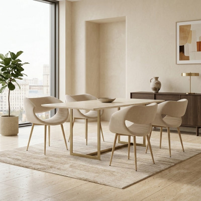 Modern 4x Still Polsterstull Luxus Fauteuil Lehnstull Iesszëmmer Wunnzëmmer Nei