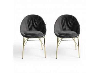 Design schwaarz 2x Still ouni Äermlehnen Iesssall modern Miwwel Luxus nei