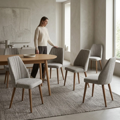 Modern 6x Stull Polsterstull Luxus Fotell Gro Stull Lehnstull Iesszëmmer