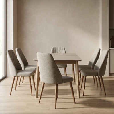 Modern 6x Stull Polsterstull Luxus Fotell Gro Stull Lehnstull Iesszëmmer