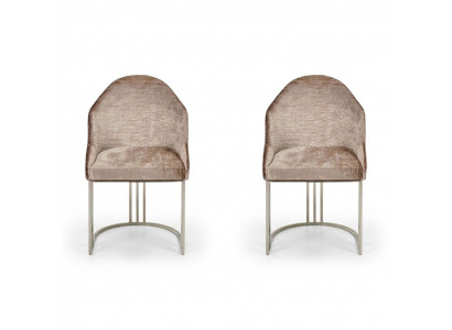 Iesszëmmerstull Luxus Modern 2x Still Textil Design Metall Stull Miwwelen