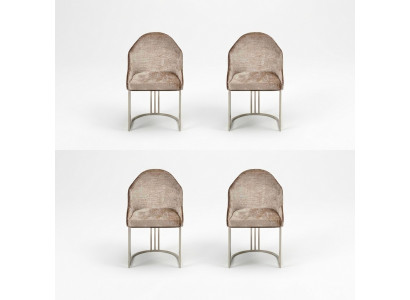 Iesszëmmer Still Luxus 4x Still Textil Design Metall Modern Stull Miwwelen