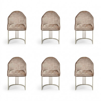 Luxus Iesszëmmerstull 6x Still Stoftdesign Metal zäitgenëssesch Stillmiwwelen