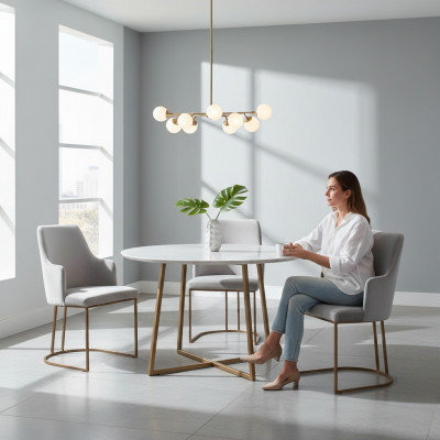 Modern gro Esszëmmerstill stilvoll Kichenstill Luxus Design 4x Still nei