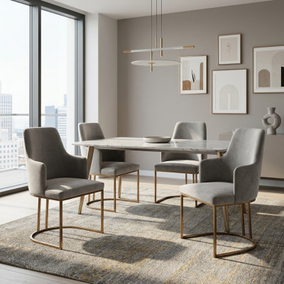 Modern gro Esszëmmerstill stilvoll Kichenstill Luxus Design 4x Still nei
