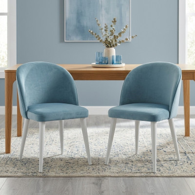 Modern Iesszëmmer Holz 2x Still Blo Ouni Armlehn Nei Design Polster Stull