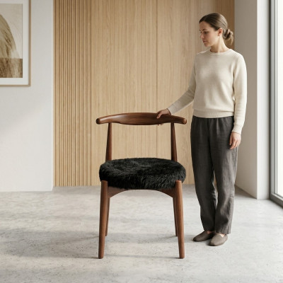 Luxus Iesszëmmer Holz Stull Braun Ouni Armlehn Design gestoppten Stull