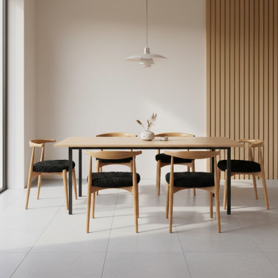 Modern Iesszëmmer Holz 4x Still Braun Ouni Armlehn Design gepolsterte Stull