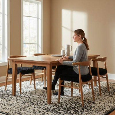 Luxus Iesszëmmer Holz 6x Stull Braun Ouni Armlehn Design gepolsterte Stull