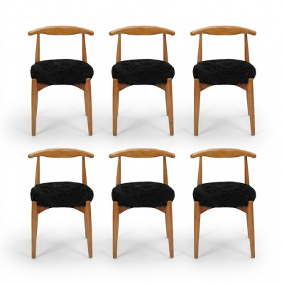 Luxus Iesszëmmer Holz 6x Stull Braun Ouni Armlehn Design gepolsterte Stull