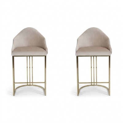 Luxus Iessdësch 2x Still Beige Lehnstull Miwwel Ariichtung Sëtzpolster Still