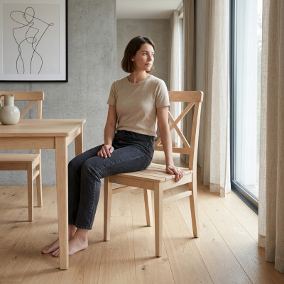 Moderne Iesszëmmerstull Designer Holzstull Luxus Einsëtzer Ouni Armlehn