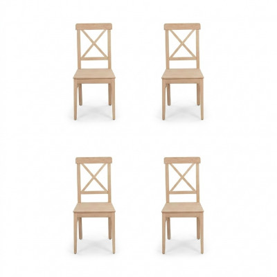 Iesszëmmerstull Designer 4x Still Holzstull Luxus Eenzelstull Ouni Aarmleeën