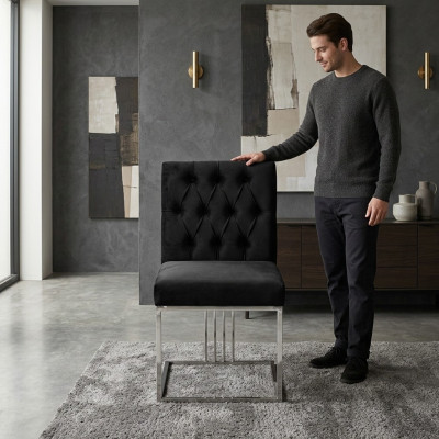 Schwaarze Stull Designer Iesszëmmer Miwwelen Iessstill Edelstolstull
