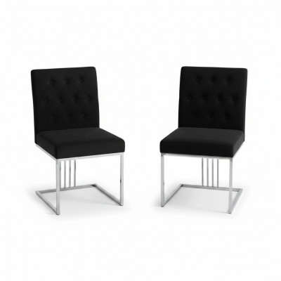 Schwaarze Léngstull Designer 2x Stullë Iesszëmmer Miwwelen Iessstullë Edelstolstull