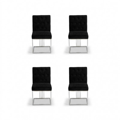 Schwaarz 4x Still Lehnstuhl Designer Iesszëmmer Miwwel Iessstill Edelstolstull