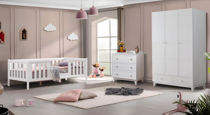 Kommod Designer Luxus Kommoden Miwwel Holz Schaf Wäiss Modern Sideboard