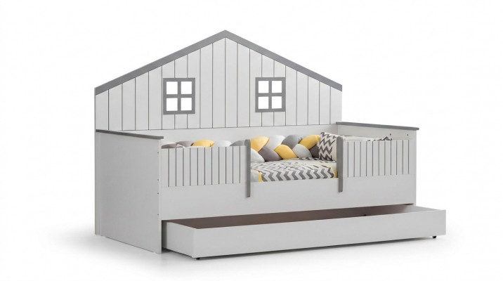Modern auszéibar Kandbett Luxus-Schlofzëmmer Bett Holzmiwwelen