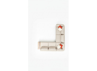 Ecksofa L-Form Beige Wunnzëmmer Design Couchen Miwwelen Polstersofa 317 x 312