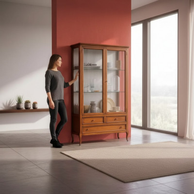 Klassesch Vitrinenschaf Sall Vitrinenschaf Italienesch Miwwelen Nei