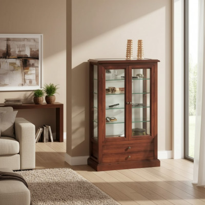 Vitrine Schaf Wäizëmmer Schiefen Anrichte Italienesch Miwwele Holz