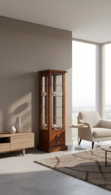 Vitrinn Glas Schaf Echt Holz Vitrin Wunnzëmmer Miwwelen Sideboard Nei
