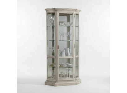 Wunnzëmmer Miwwelen Holz Vitrine Glas Schief Vollholz Sideboard Vitrine